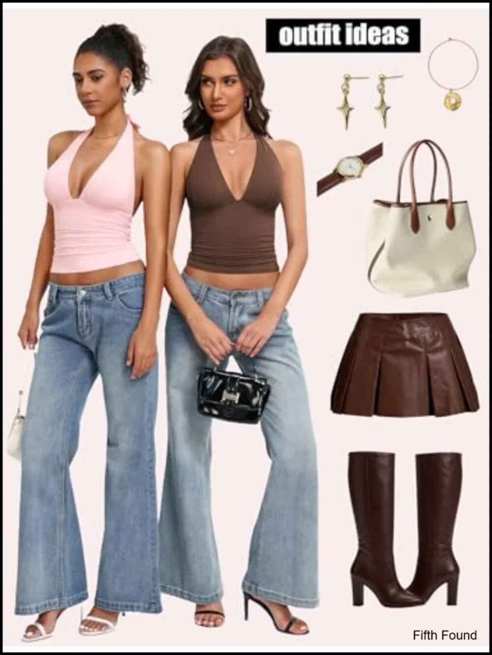 Double Lined Halter Tank Top Backless Deep V Neck Y2K Crop Top
